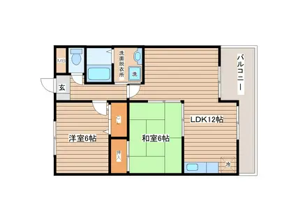 ロワジールK(2LDK/3階)の間取り写真