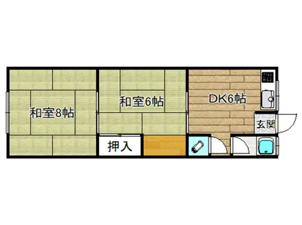 栄町ハイツ(2DK/2階)の間取り写真