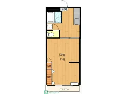 メゾン松月(1K/2階)の間取り写真