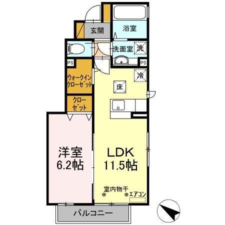 シティベリエ(1LDK/1階)の間取り写真