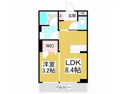 ベレオ高宮(1LDK/3階)の間取り写真
