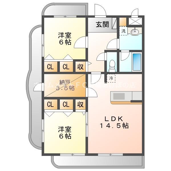 プランドールFIVE(2SLDK/2階)の間取り写真