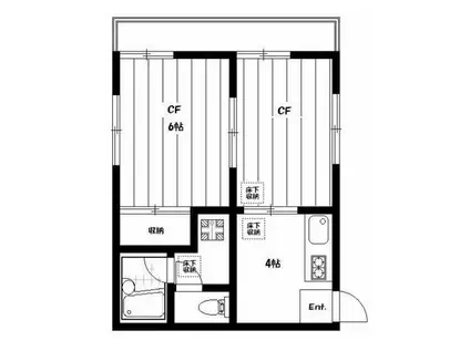 メゾン城山(2K/1階)の間取り写真