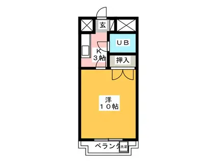 山清ビル(1K/4階)の間取り写真