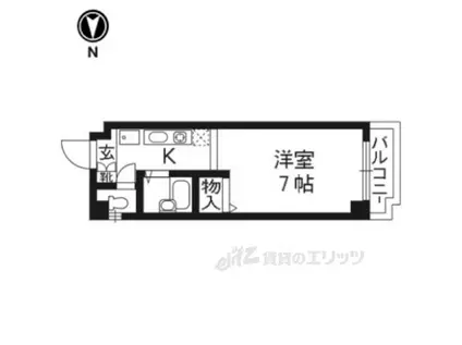 クレスト平野(1K/4階)の間取り写真