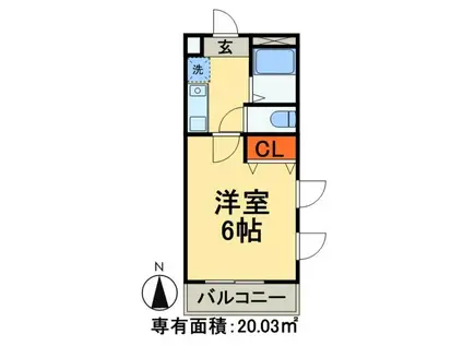 ポルトフィーノ(1K/2階)の間取り写真