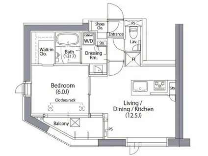 エルスタンザ文京湯島(1LDK/7階)の間取り写真