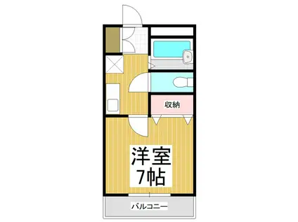 レジデンス923下諏訪(1K/2階)の間取り写真