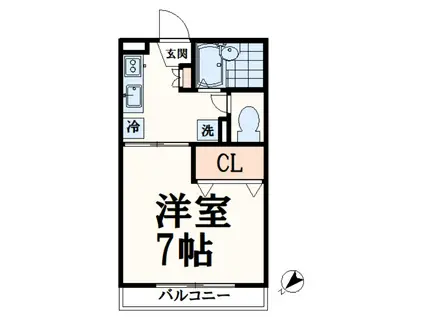 リジェール(1K/2階)の間取り写真