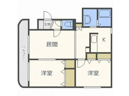 センチュリー花川(2LDK/3階)の間取り写真