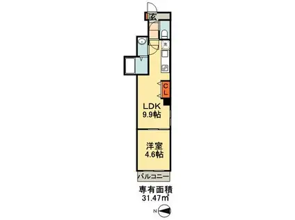 アルバトロス・ワン(2LDK/3階)の間取り写真