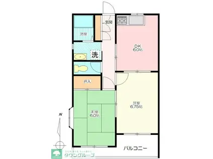 ラ・フランセ(2DK/2階)の間取り写真