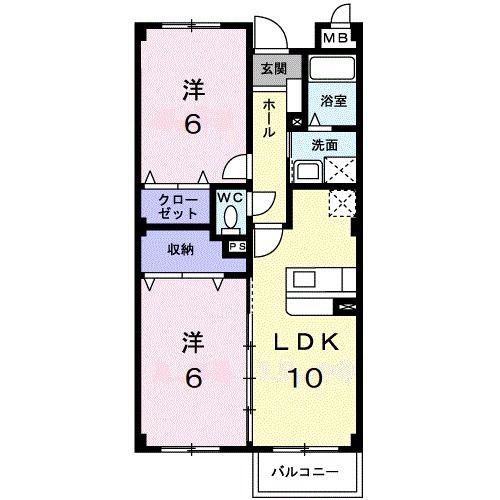 グレイスタキオン(2LDK/3階)の間取り写真