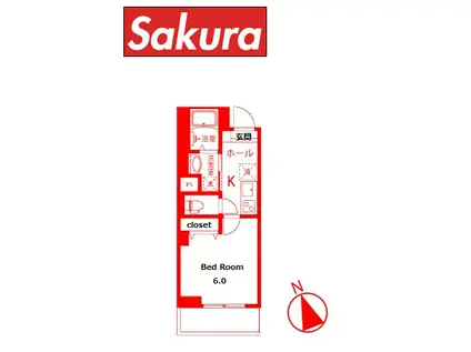 A・R横浜(1K/4階)の間取り写真