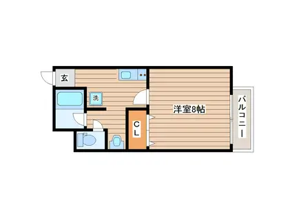 アスコット西多賀(1K/1階)の間取り写真