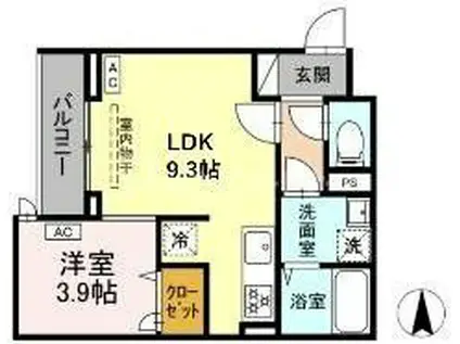 グラナーデ扇I(1LDK/1階)の間取り写真