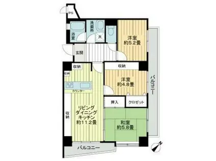 ラフィーネヌーベル安里(3LDK/3階)の間取り写真