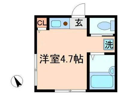 MEINEBURG(ワンルーム/1階)の間取り写真