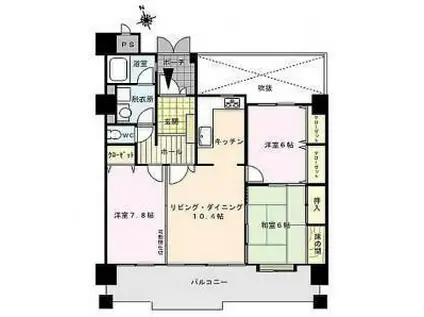 グランドシャルマン(3LDK/3階)の間取り写真