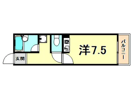 ＪＲ東海道本線 西宮駅(ＪＲ) 徒歩13分 3階建 築34年(ワンルーム/2階)の間取り写真