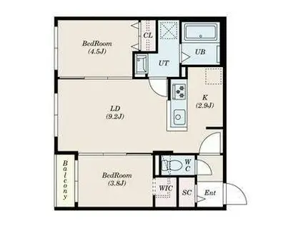S-RESIDENCE南郷サウス(2DK/4階)の間取り写真