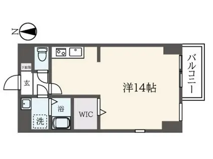 アルモ若松(ワンルーム/2階)の間取り写真