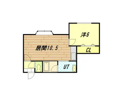 パークアベニュー新富(1DK/2階)の間取り写真