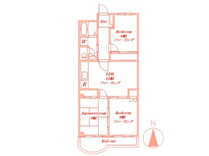 グランドールノブ(3LDK/3階)の間取り写真