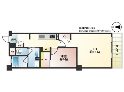 エルナージュ(1LDK/3階)の間取り写真