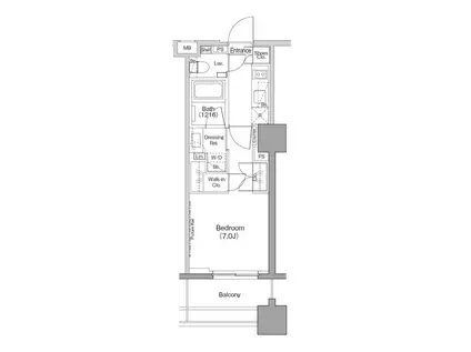 ザ・パークハビオ木場(1K/6階)の間取り写真