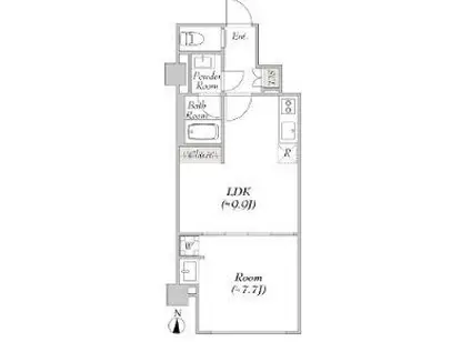 LUMIEC KITASENJU(1LDK/1階)の間取り写真