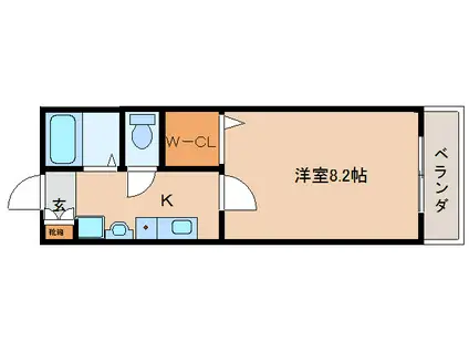 K-11ほうその(1K/2階)の間取り写真