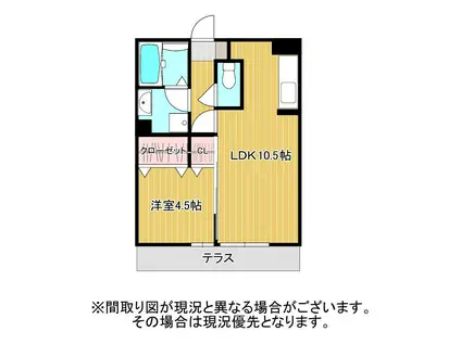 ソレイユ(1LDK/2階)の間取り写真