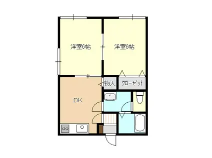 ビバライフ海南(2DK/1階)の間取り写真