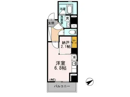 レクシア九条デュオ 民泊(1DK/7階)の間取り写真