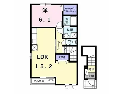 アンジェールB(1LDK/2階)の間取り写真