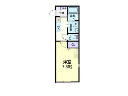ヨークパレス・3(1K/1階)の間取り写真