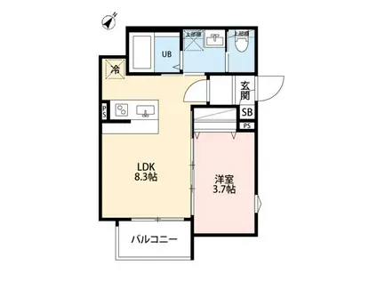 ROBOT HOME 東所沢III(1LDK/1階)の間取り写真