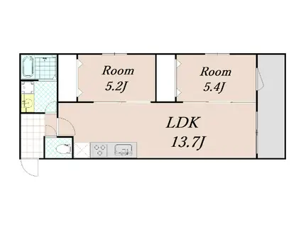 フローリア京都(2LDK/3階)の間取り写真