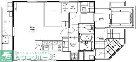 MOGARO GINZA(1LDK/4階)の間取り写真