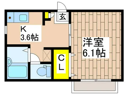 コート・ドゥ・ベール弐番館(1K/1階)の間取り写真