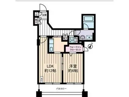 サングランパ(1LDK/6階)の間取り写真