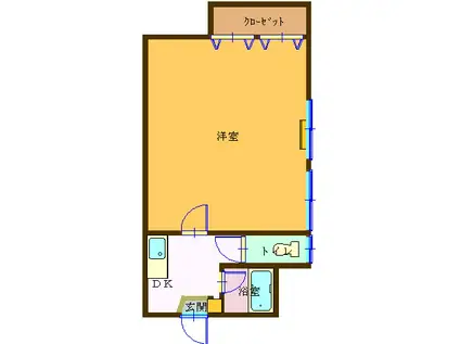 ハイムふじみ(1K/1階)の間取り写真