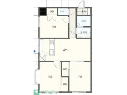 総建みどりハイム(2LDK/8階)の間取り写真