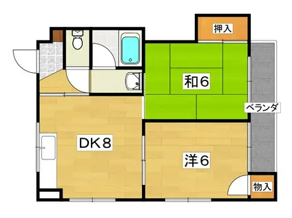 シャトラン香里園(2DK/2階)の間取り写真