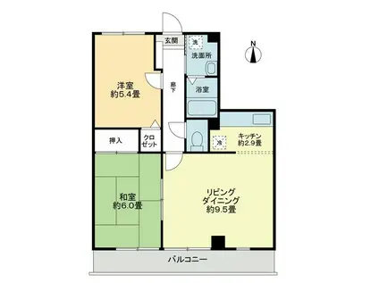フォブール喜多町(2LDK/1階)の間取り写真