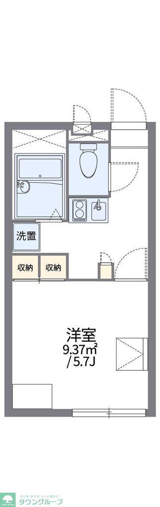 レオパレスエクレール君塚(1K/2階)の間取り写真