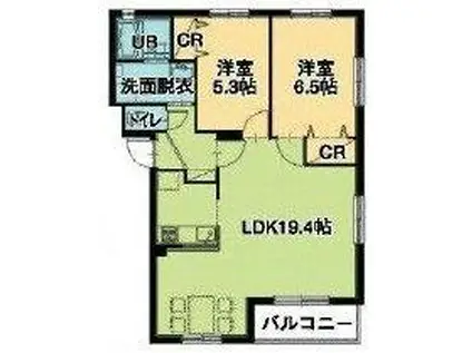 カーサ・クラリス(2LDK/3階)の間取り写真