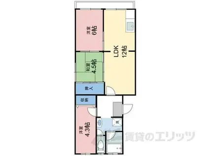 アクシスKAWASE(3LDK/3階)の間取り写真