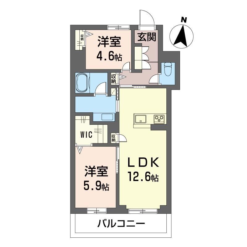 ウェルビー(2LDK/3階)の間取り写真